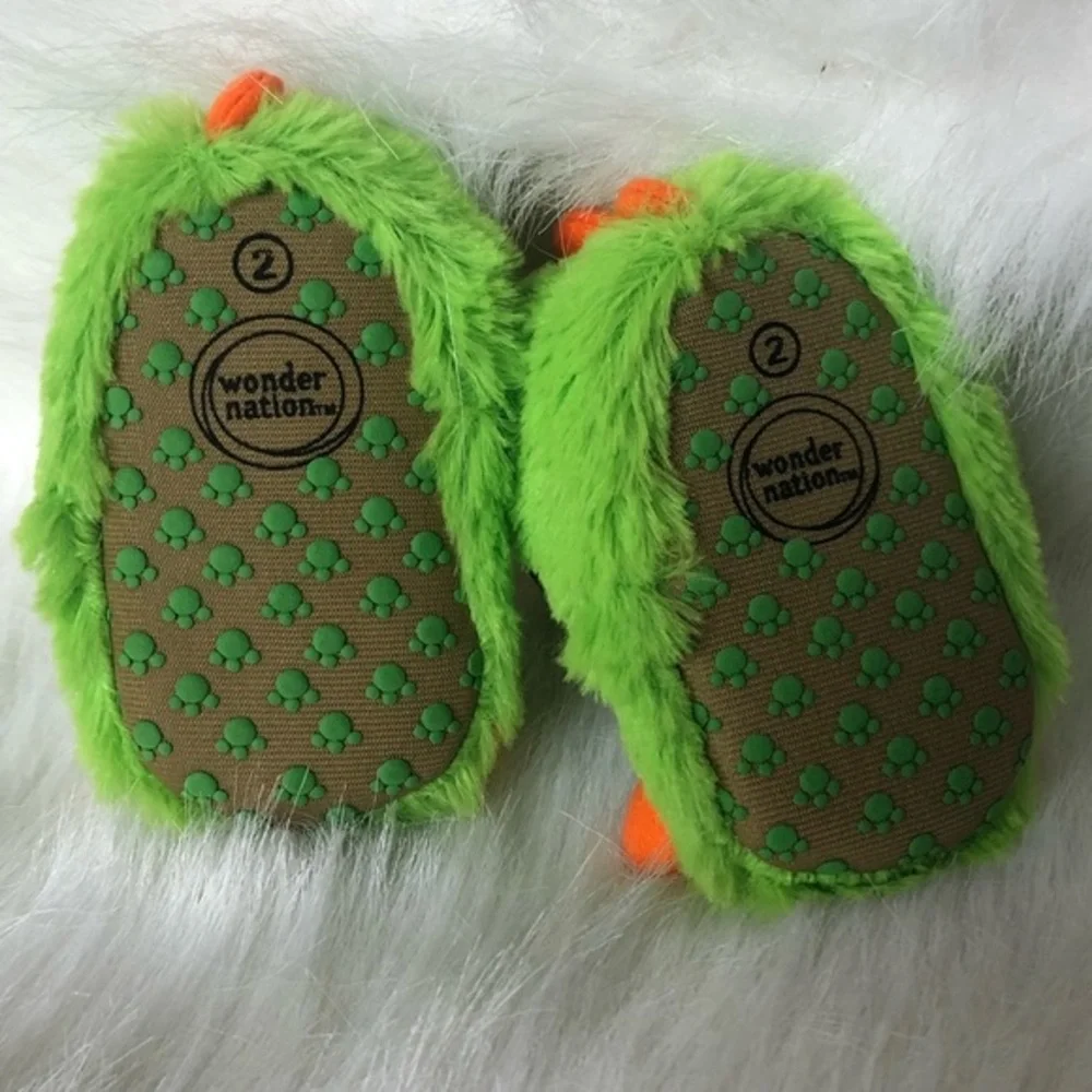 Wonder Nation Slippers‎ Size 2 New With Tags Slip On Green